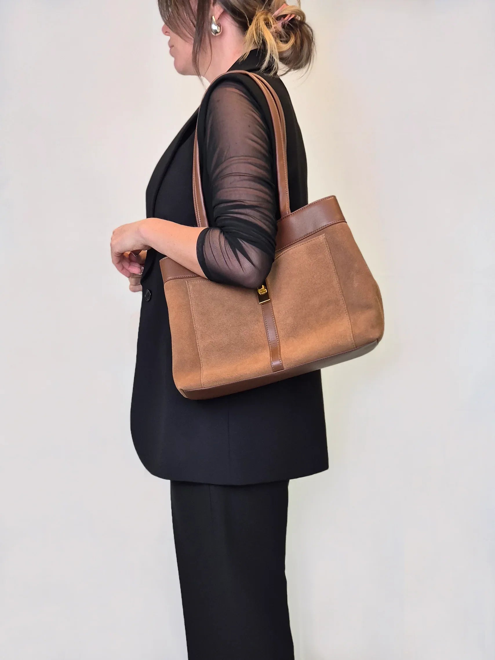 Braune Leder-Handtasche – Model 7521 - TOLLzWOOD