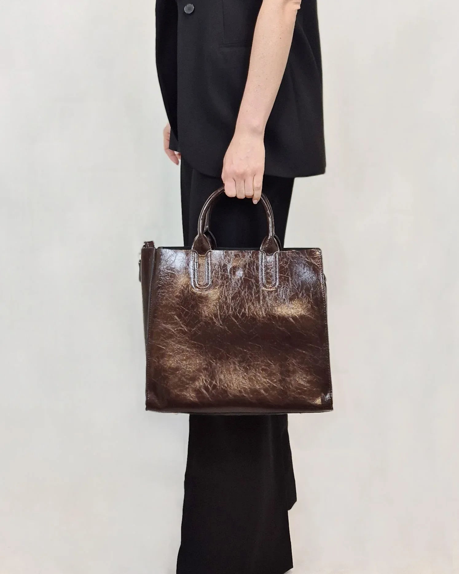 Leder Handtasche "Pfingstrose" - TOLLzWOOD