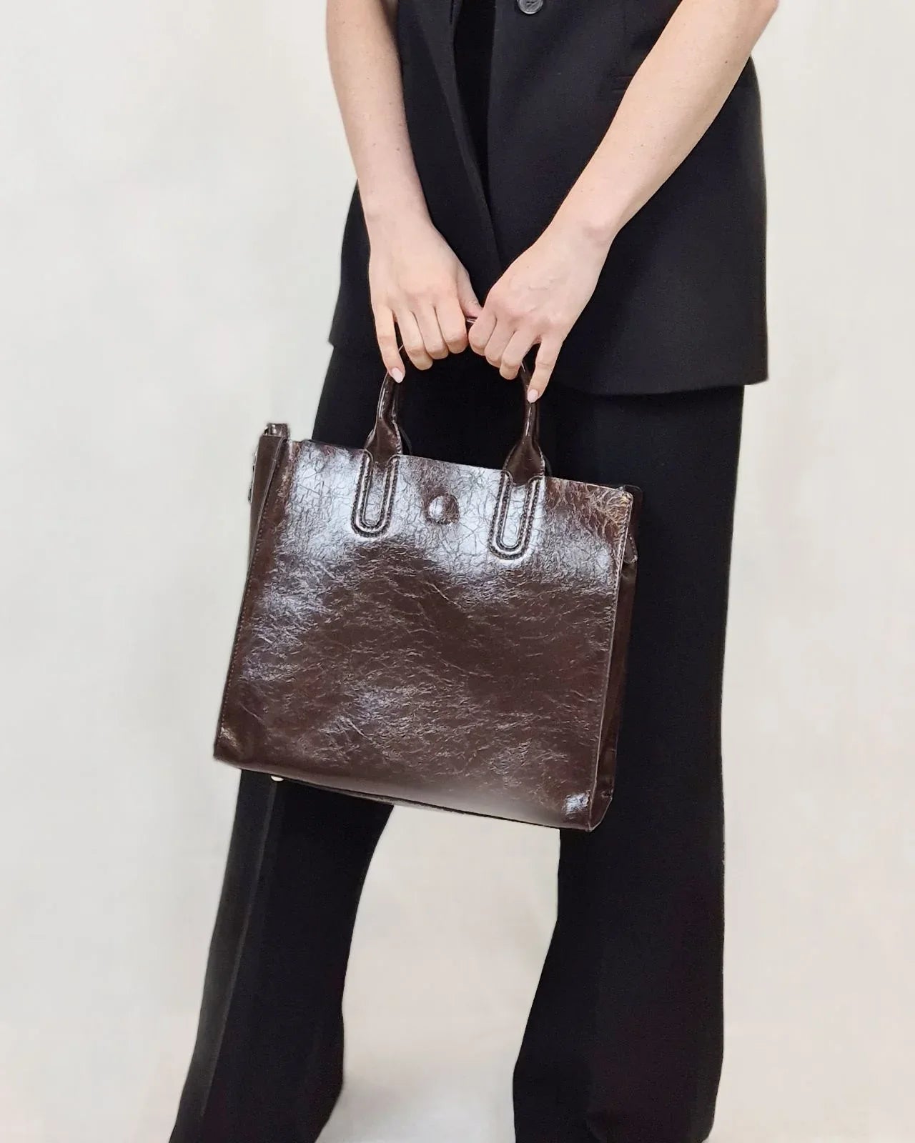 Leder Handtasche "Pfingstrose" - TOLLzWOOD