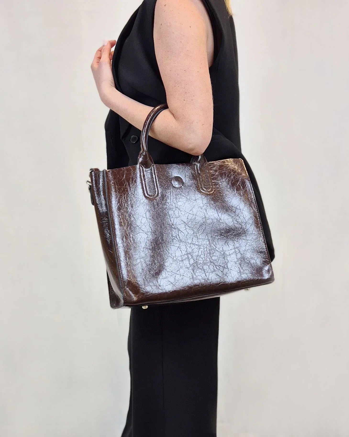 Leder Handtasche "Pfingstrose" - TOLLzWOOD