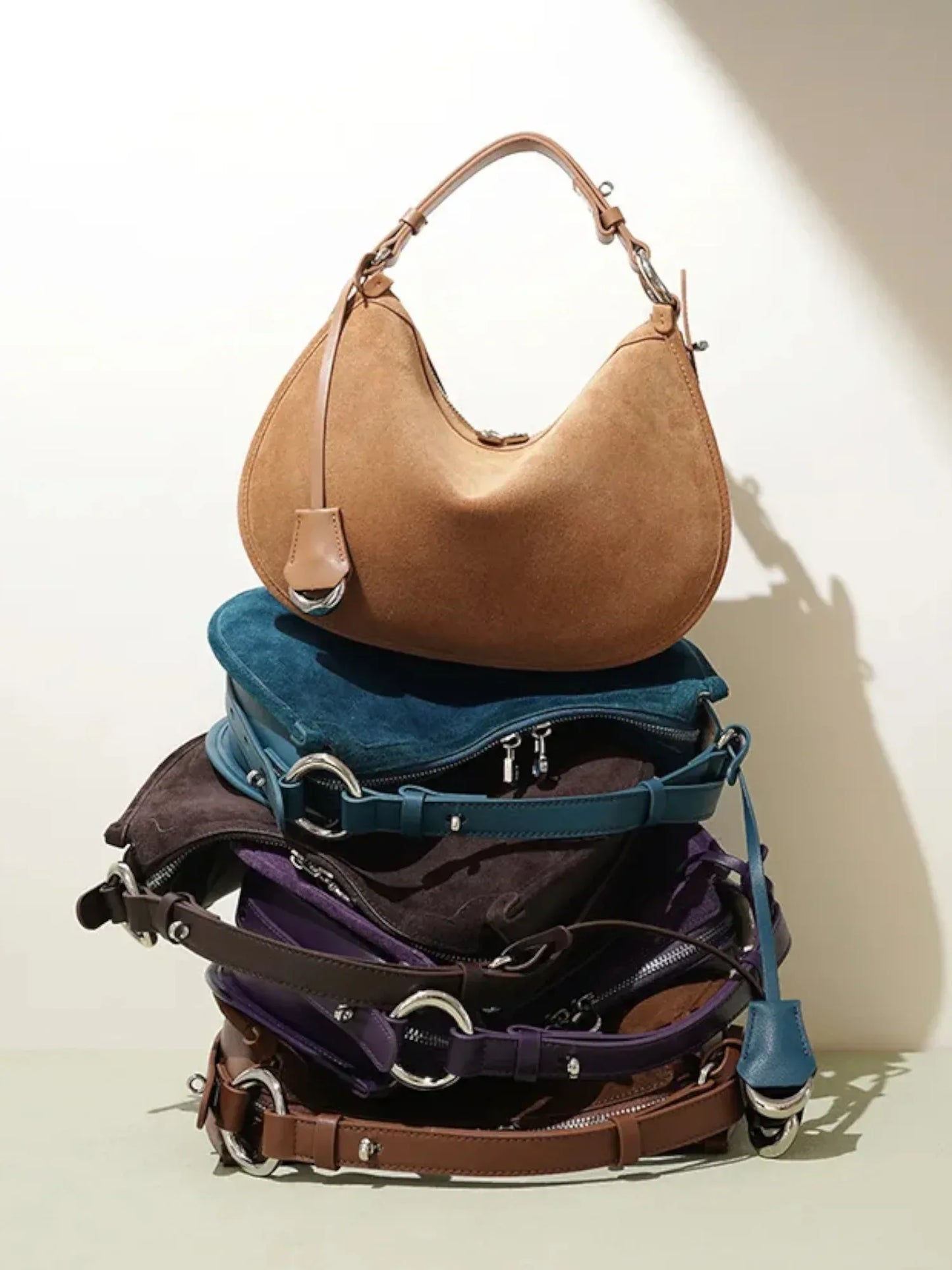 Leder Handtasche "Mohn" - TOLLzWOOD