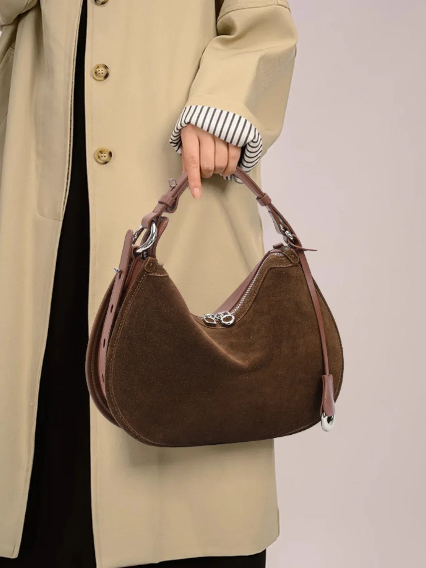 Leder Handtasche "Mohn" - TOLLzWOOD