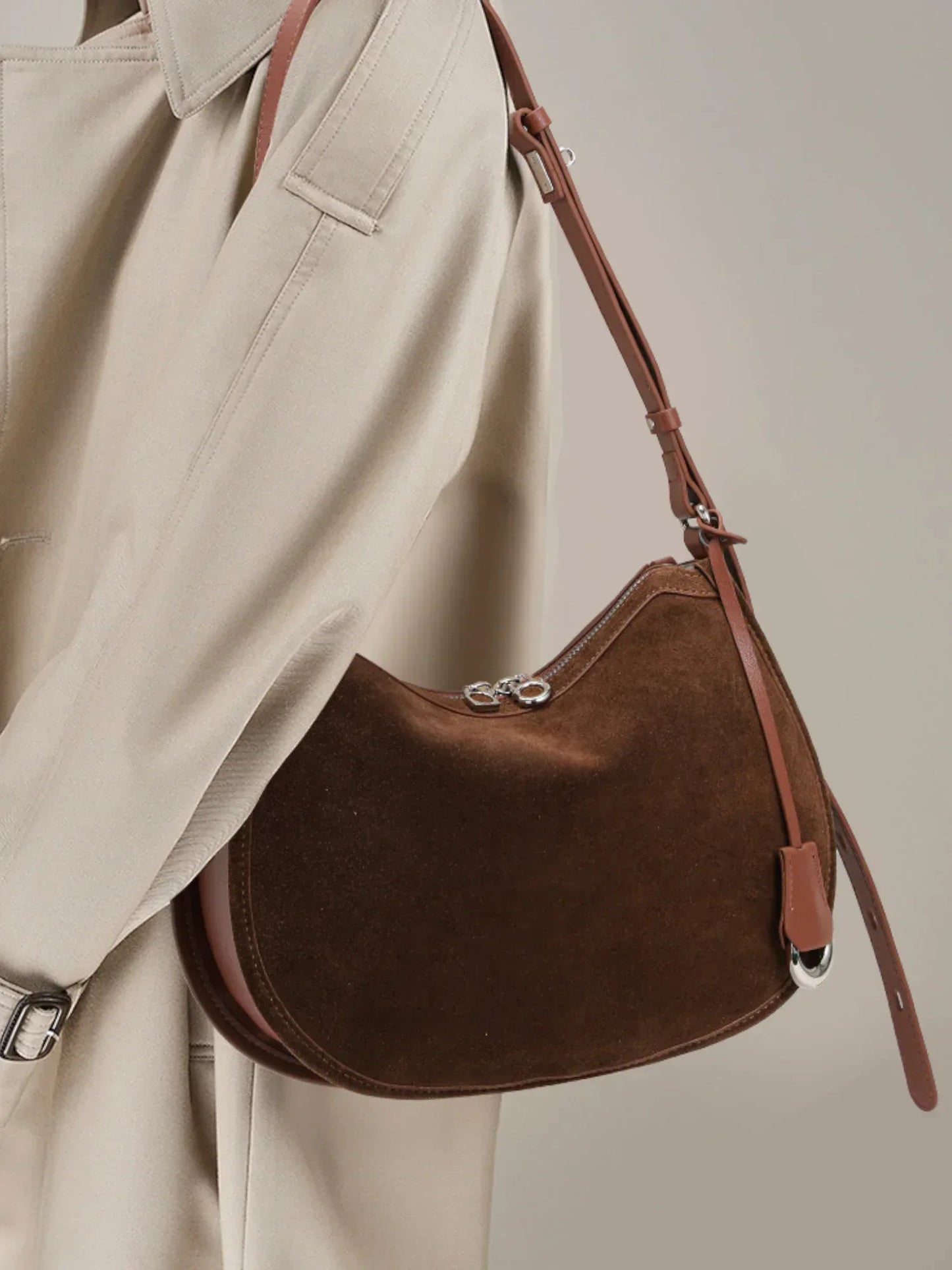 Leder Handtasche "Mohn" - TOLLzWOOD