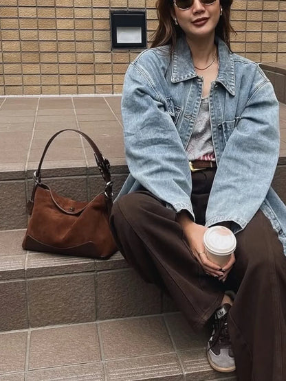 Leder Handtasche "Salbei" - TOLLzWOOD
