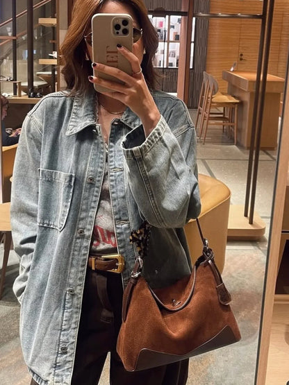 Leder Handtasche "Salbei" - TOLLzWOOD