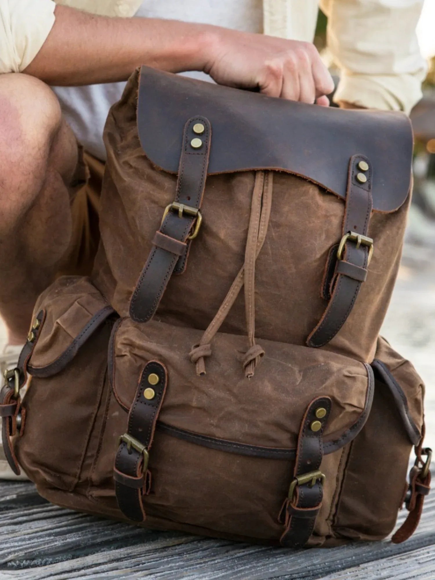 Leder Rucksack "Jäger" - TOLLzWOOD