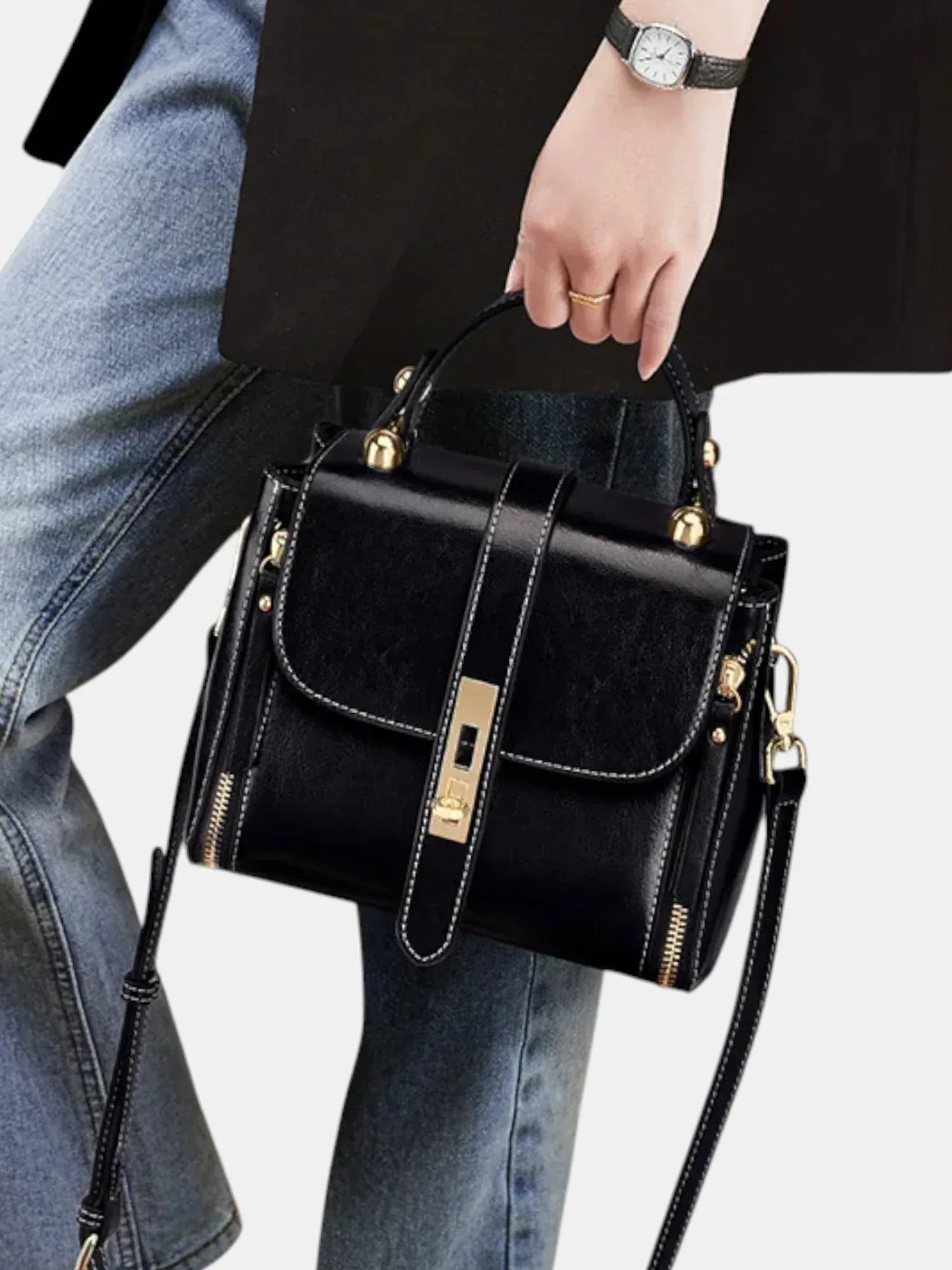 Leder Handtasche "Iris" - TOLLzWOOD