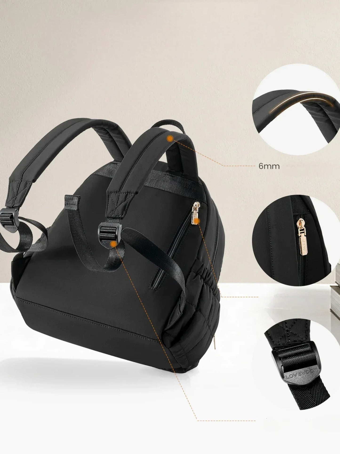 Schwarze Rucksack Lovevook - TOLLzWOOD