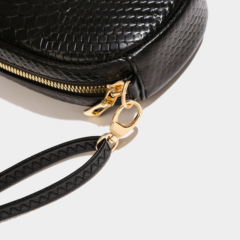 Elegante schwarze Abendtasche aus Naturleder