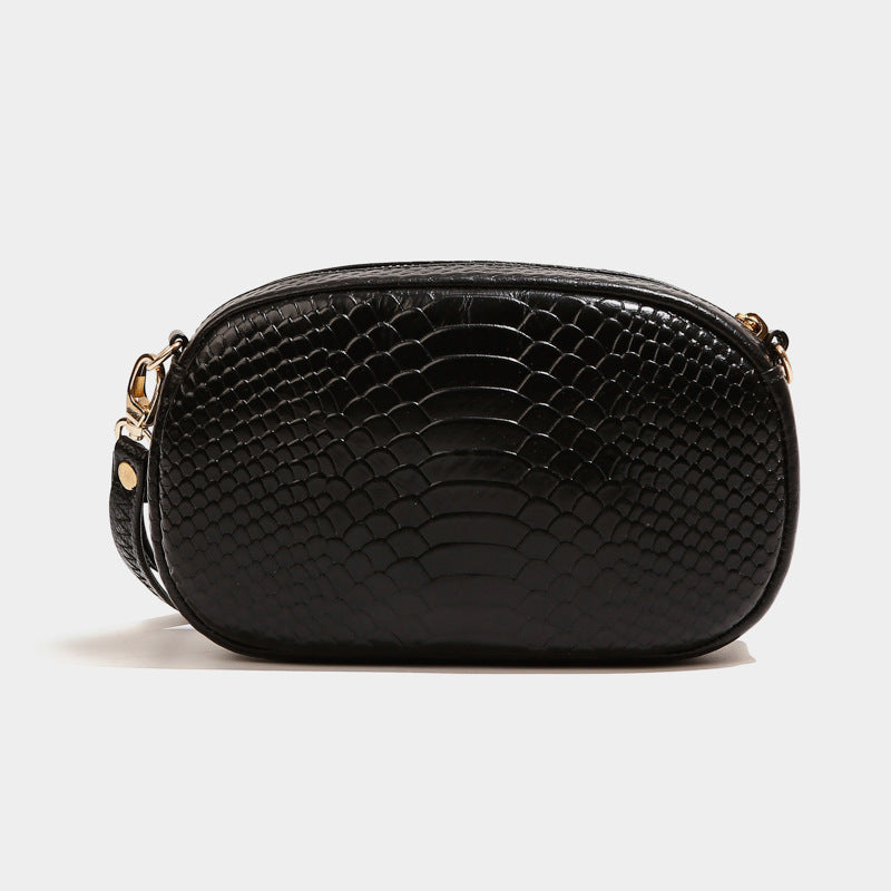 Elegante schwarze Abendtasche aus Naturleder