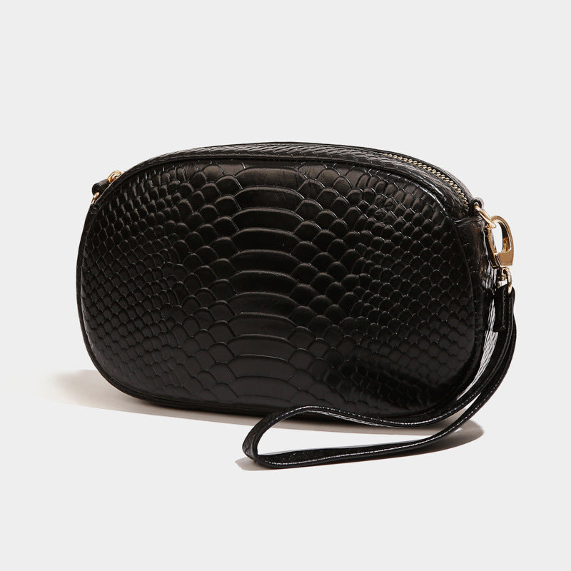 Elegante schwarze Abendtasche aus Naturleder