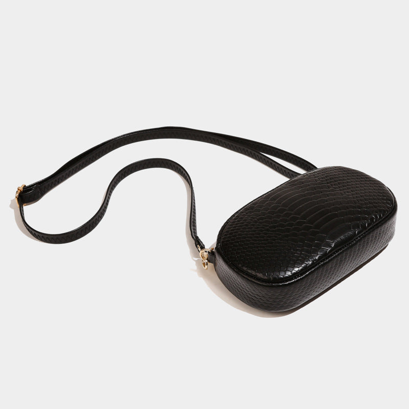 Elegante schwarze Abendtasche aus Naturleder