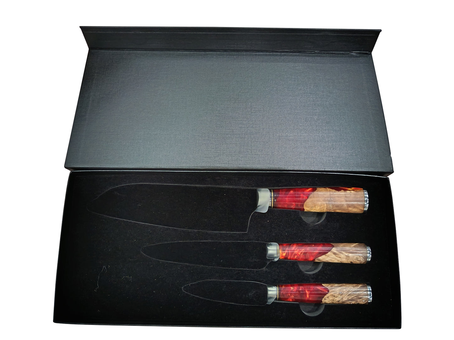 3-piece Santoku knife set made of 67-layer Damascus steel