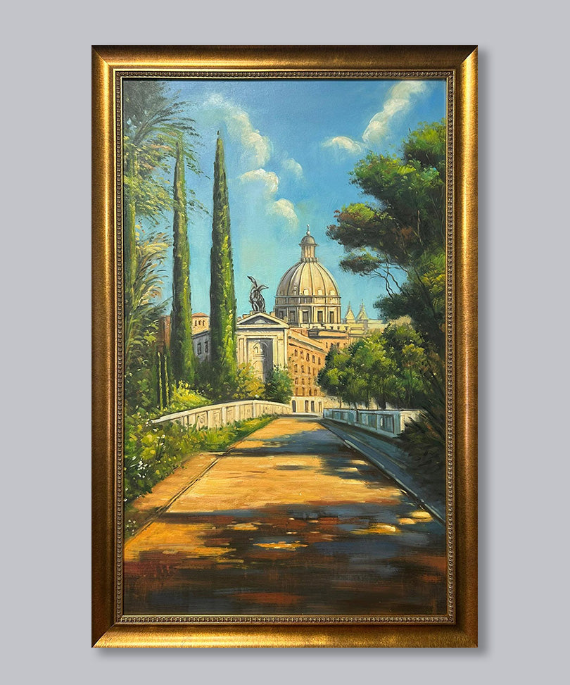 Handgemaltes Ölgemälde mit Holzrahmen