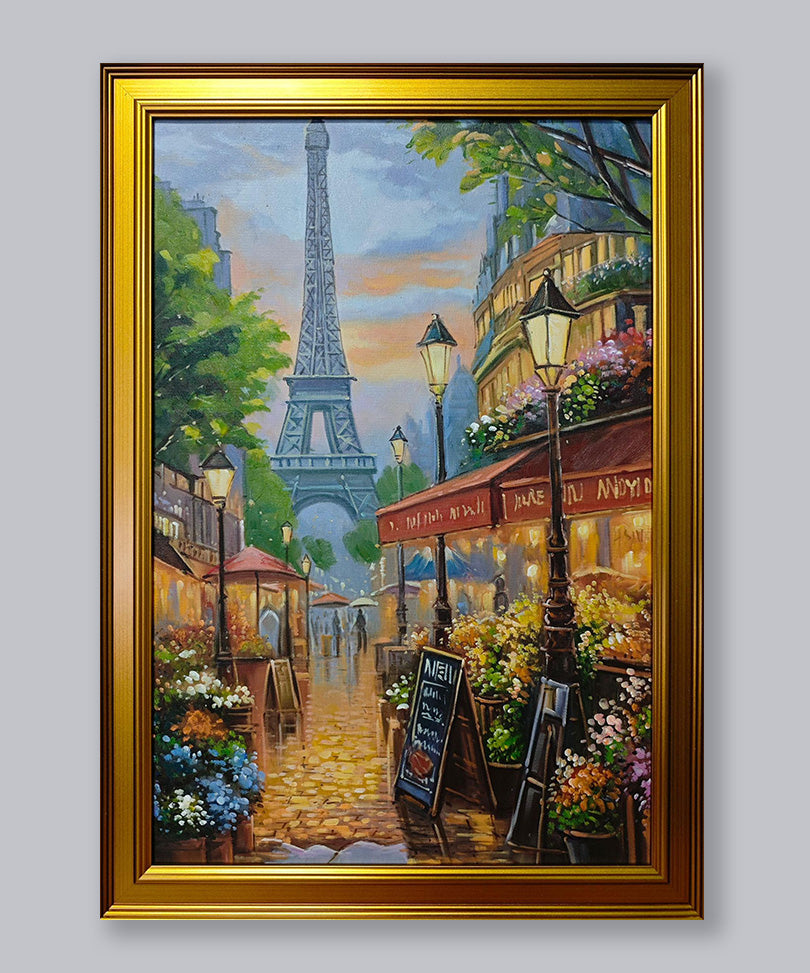 Handgemaltes Ölgemälde mit Holzrahmen