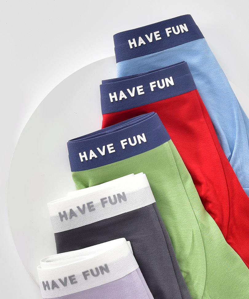 Jungenunterhosen „Have Fun“, Bambus – 5er Pack (Größen 2–14 Jahre)