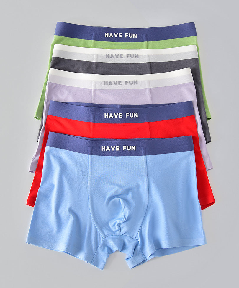 Jungenunterhosen „Have Fun“, Bambus – 5er Pack (Größen 2–14 Jahre)