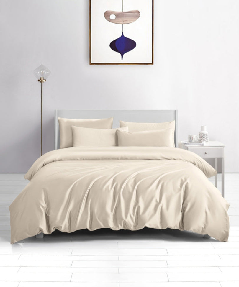 Bettwäsche-Set aus Baumwolle 500TC, Beige