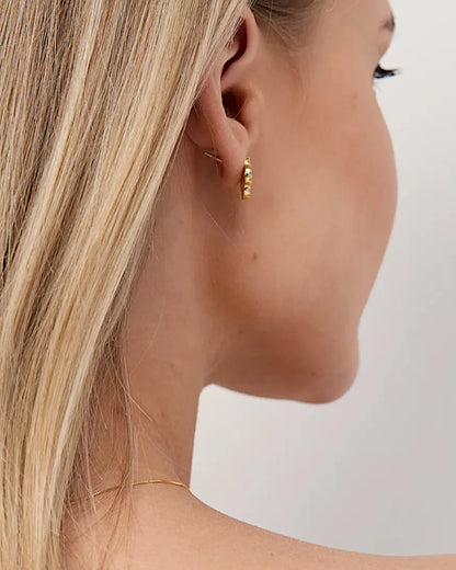 Schmuck Ohrringe "Clover" aus 925er in goldschwarz Farbe - TOLLzWOOD