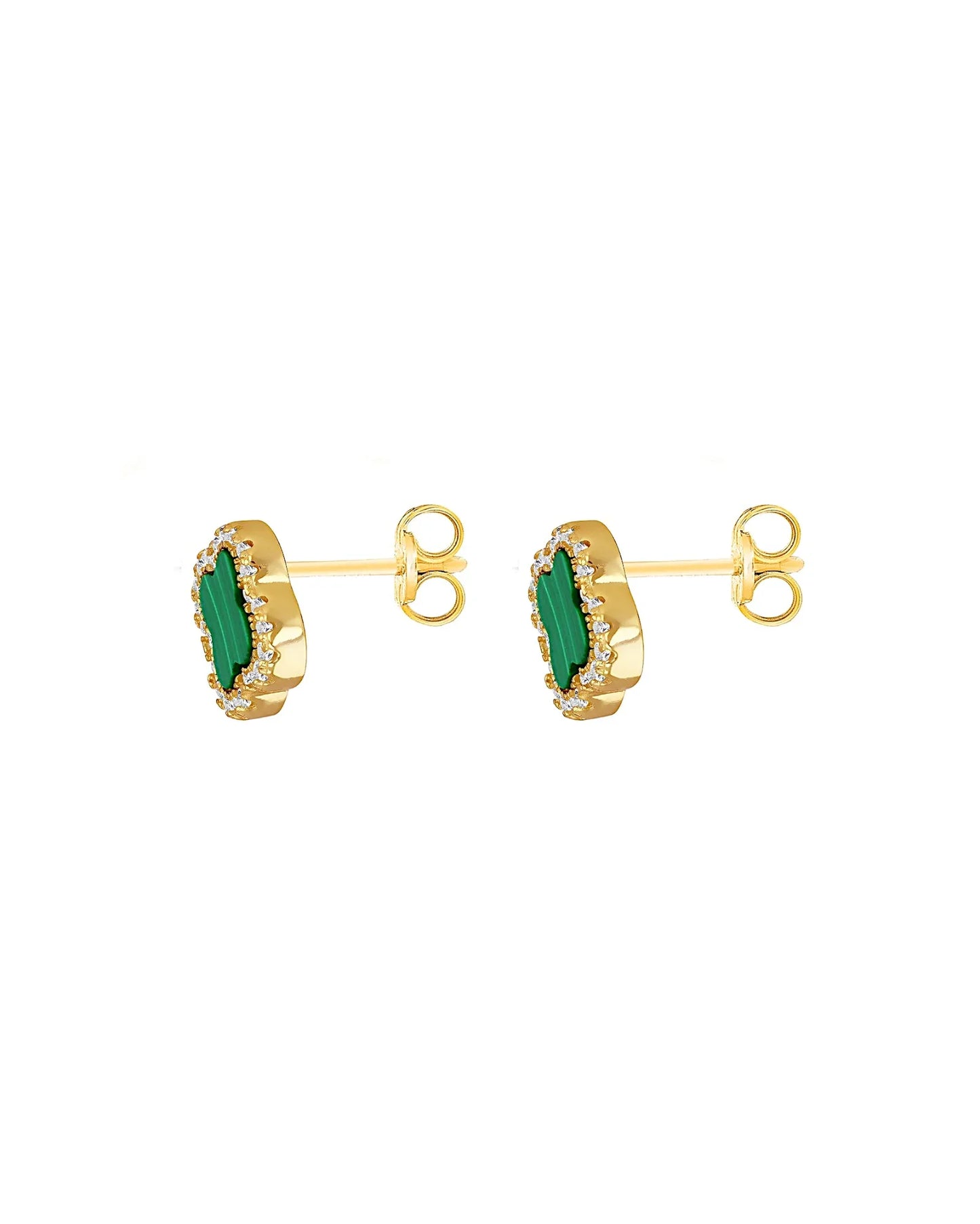 Schmuck Ohrringe "Clover" aus 925er in goldgrün Farbe - TOLLzWOOD