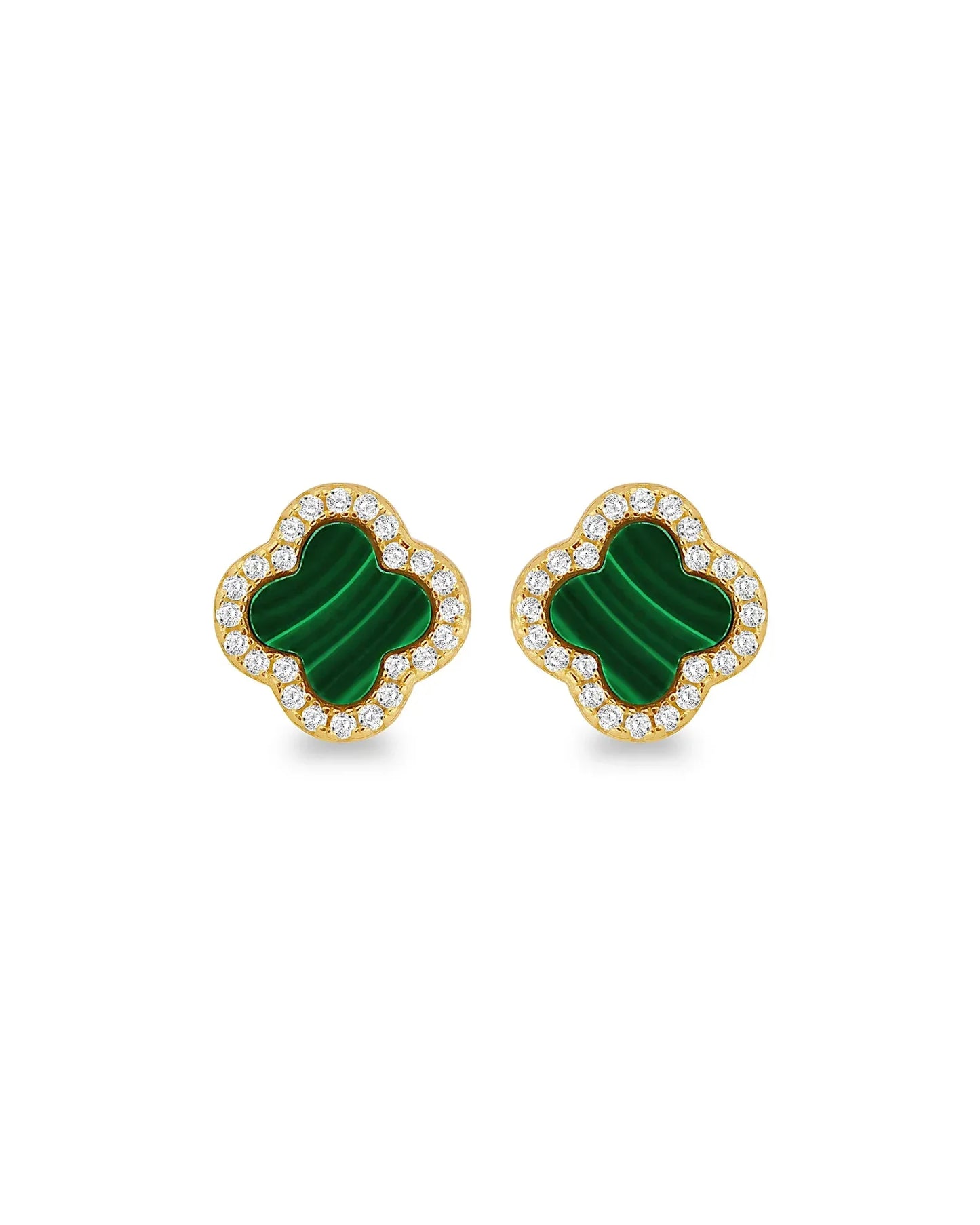 Schmuck Ohrringe "Clover" aus 925er in goldgrün Farbe - TOLLzWOOD