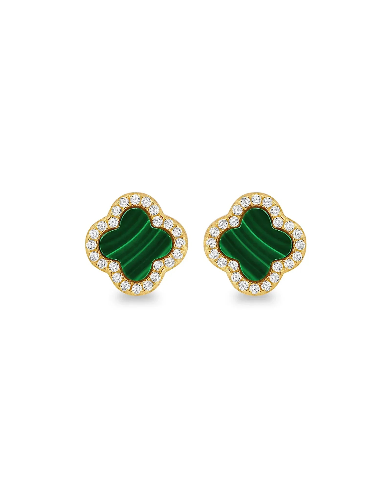 Schmuck Ohrringe "Clover" aus 925er in goldgrün Farbe - TOLLzWOOD