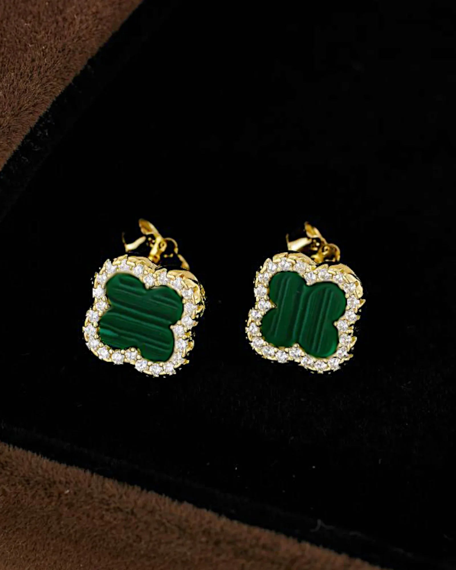 Schmuck Ohrringe "Clover" aus 925er in goldgrün Farbe - TOLLzWOOD