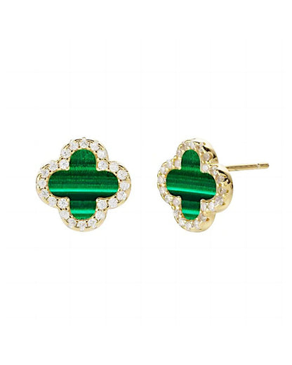 Schmuck Ohrringe "Clover" aus 925er in goldgrün Farbe - TOLLzWOOD