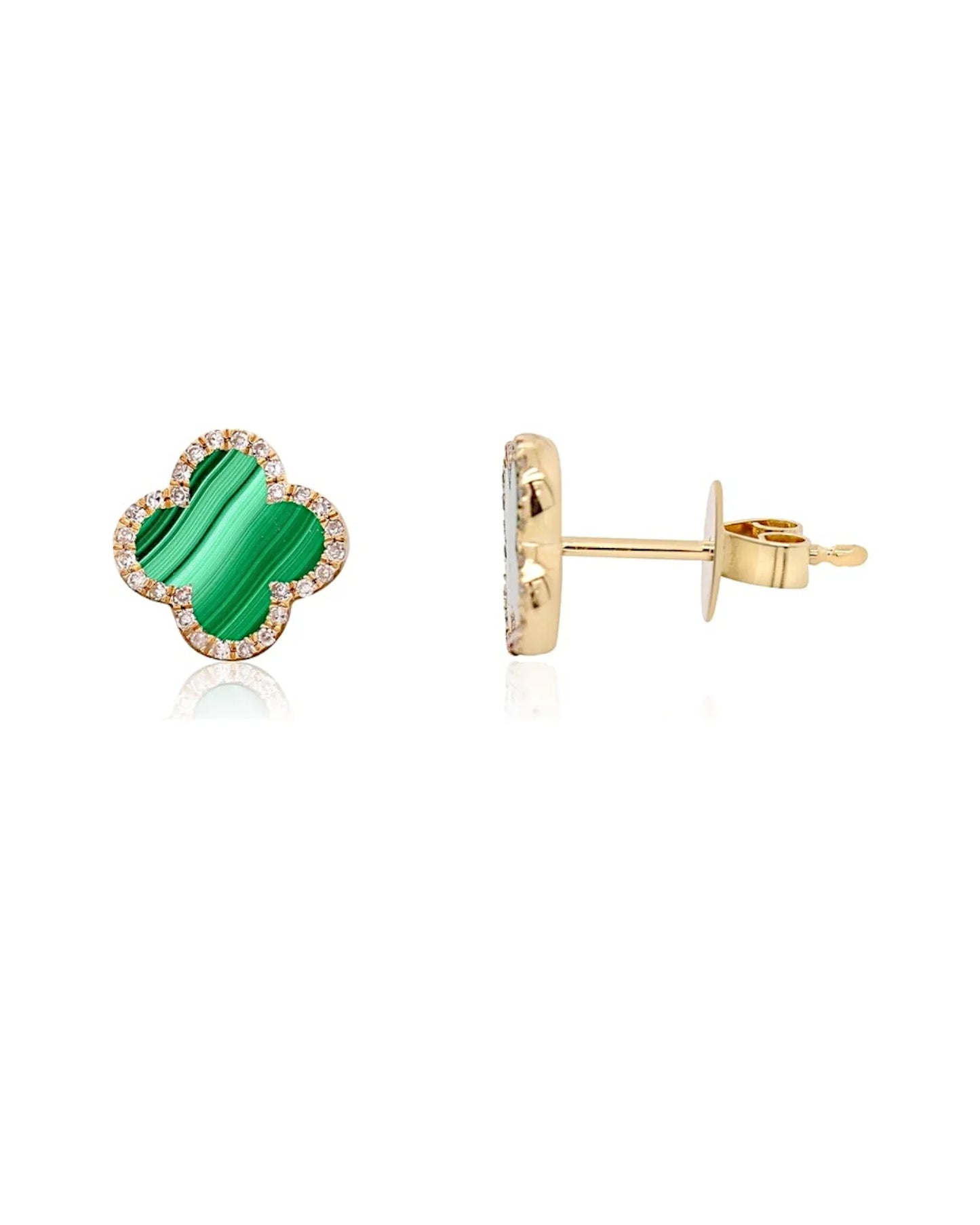 Schmuck Ohrringe "Clover" aus 925er in goldgrün Farbe - TOLLzWOOD