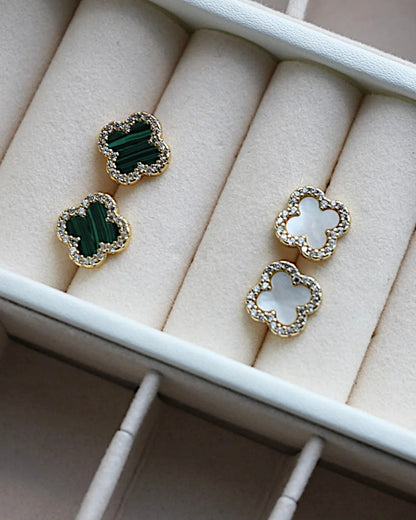 Schmuck Ohrringe "Clover" aus 925er in goldgrün Farbe - TOLLzWOOD