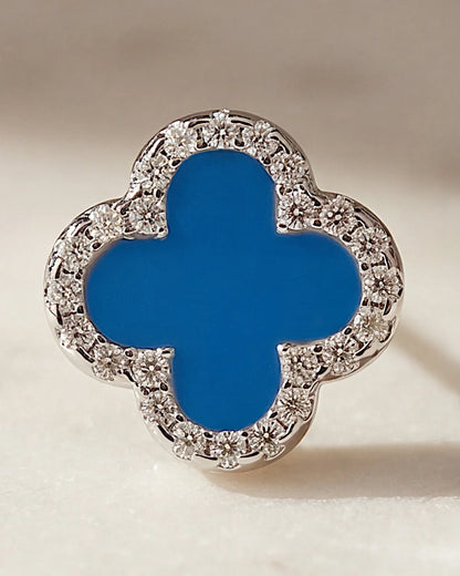 Schmuck Ohrringe "Clover" aus 925er in silbrigblau Farbe - TOLLzWOOD