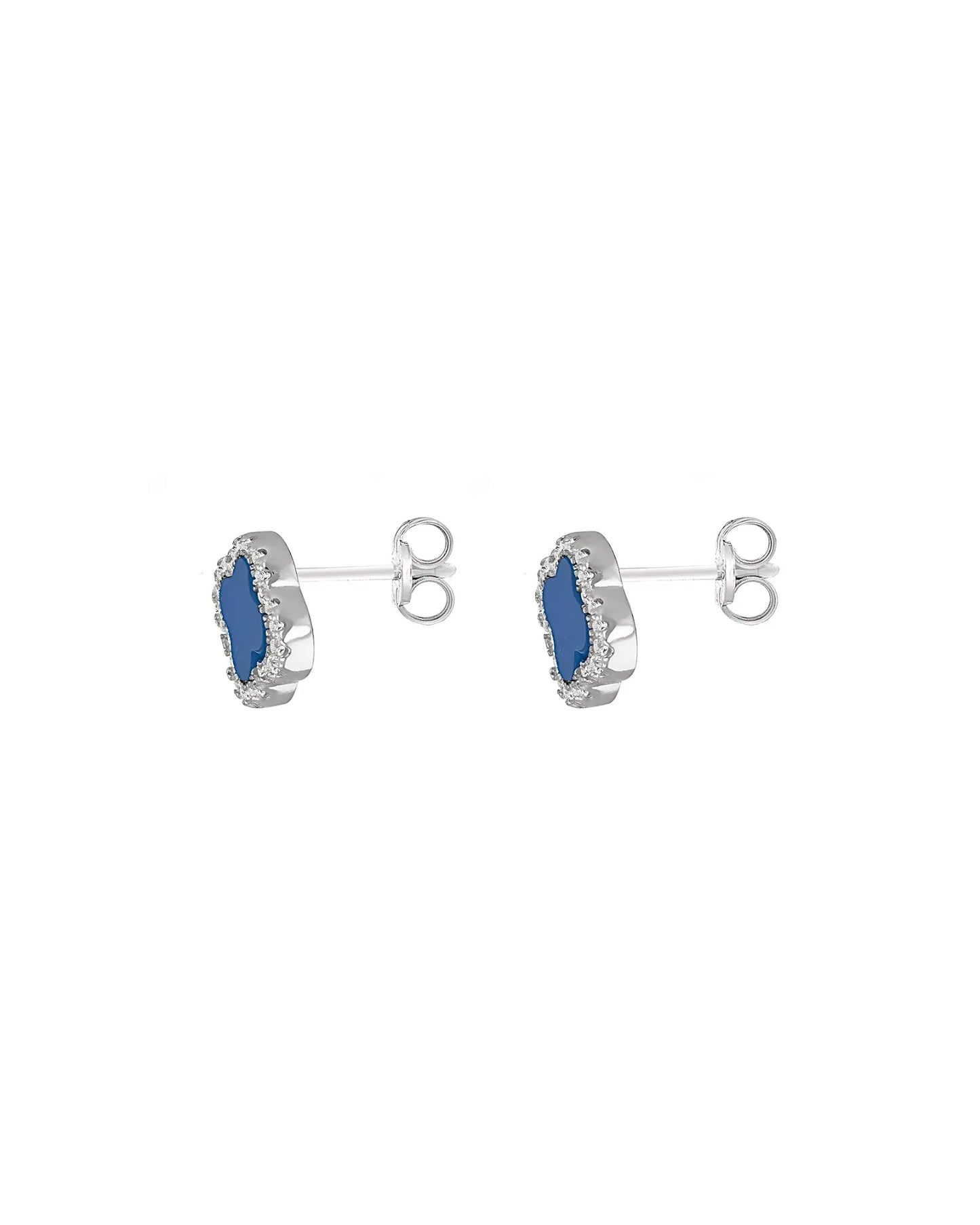 Schmuck Ohrringe "Clover" aus 925er in silbrigblau Farbe - TOLLzWOOD