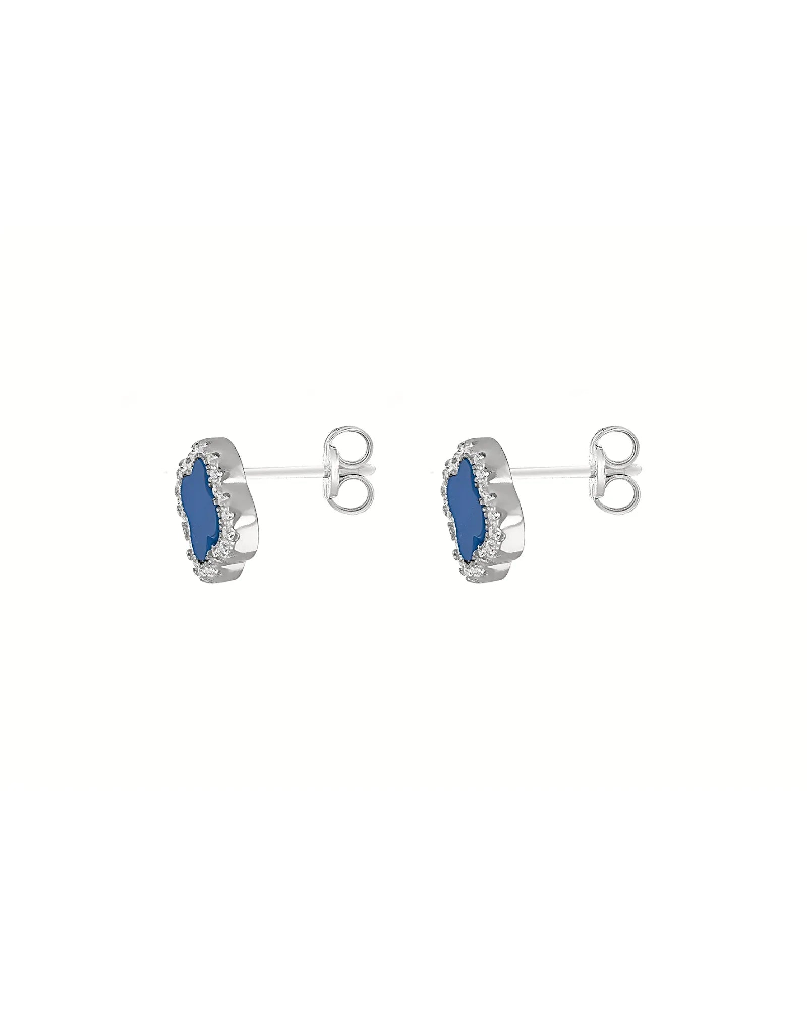 Schmuck Ohrringe "Clover" aus 925er in silbrigblau Farbe - TOLLzWOOD