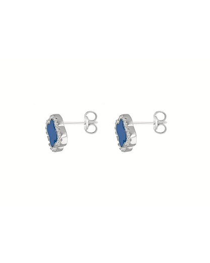 Schmuck Ohrringe "Clover" aus 925er in silbrigblau Farbe - TOLLzWOOD