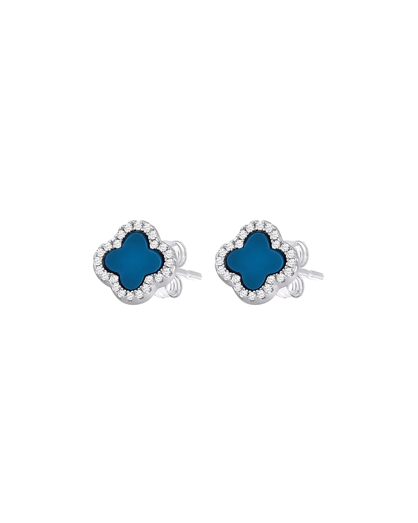 Schmuck Ohrringe "Clover" aus 925er in silbrigblau Farbe - TOLLzWOOD