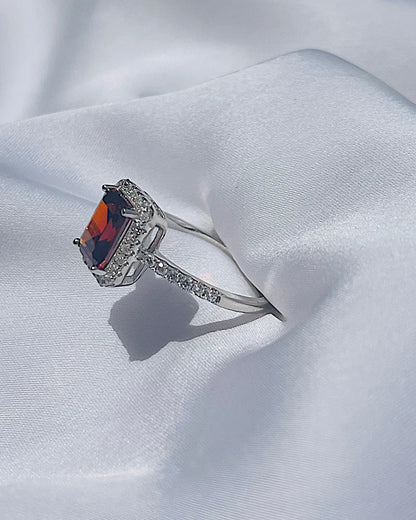 Ring aus 925er Silber mit grünem Zirkonia - TOLLzWOOD