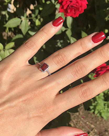 Ring aus 925er Silber mit grünem Zirkonia - TOLLzWOOD