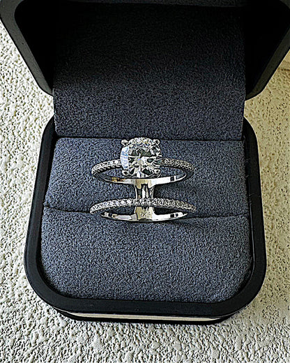 Ring aus 925er Sterlingsilber mit einem großen Zirkonia - TOLLzWOOD