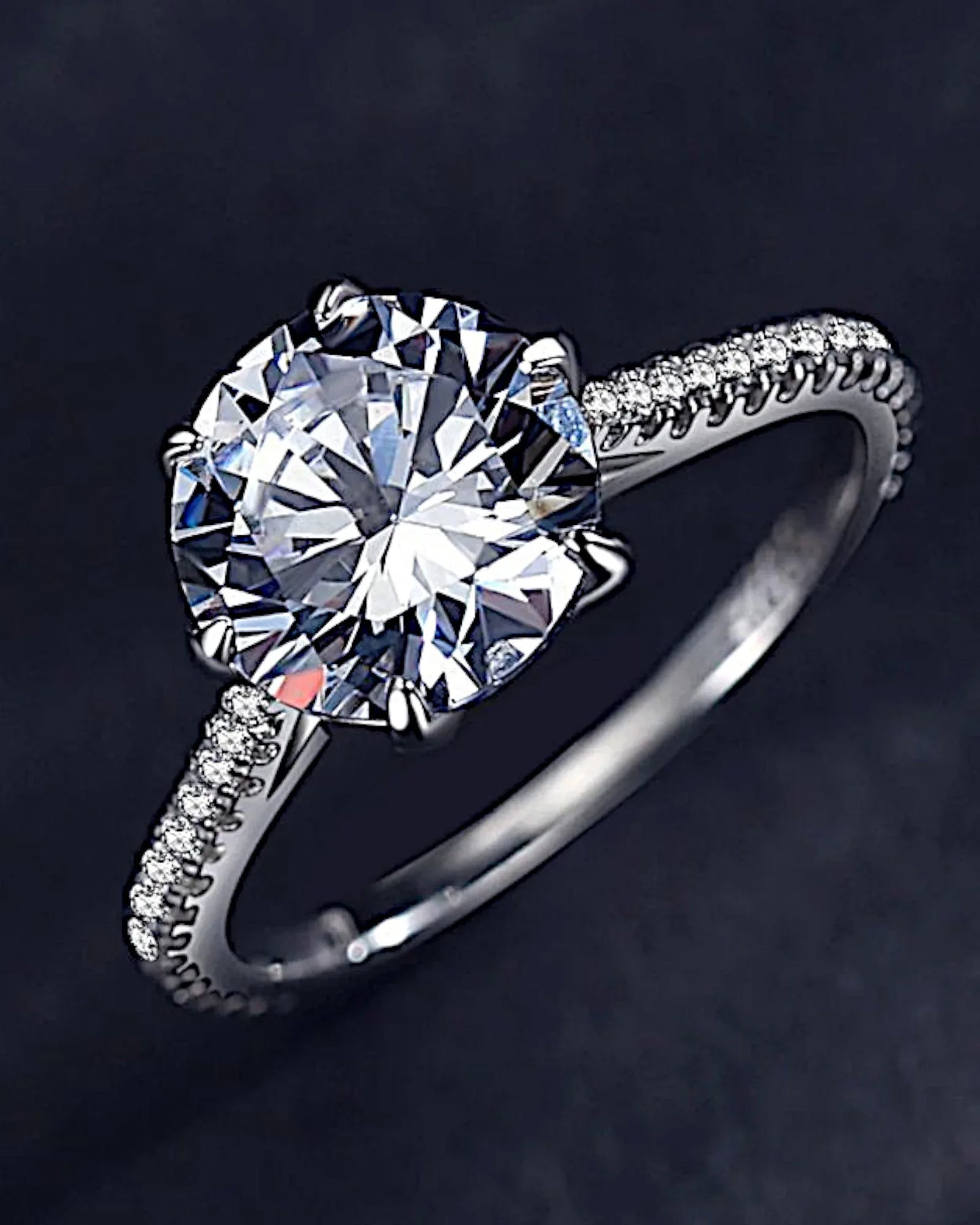 Ring aus 925er Sterlingsilber mit einem großen Zirkonia - TOLLzWOOD