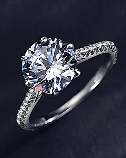 Ring aus 925er Sterlingsilber mit einem großen Zirkonia - TOLLzWOOD