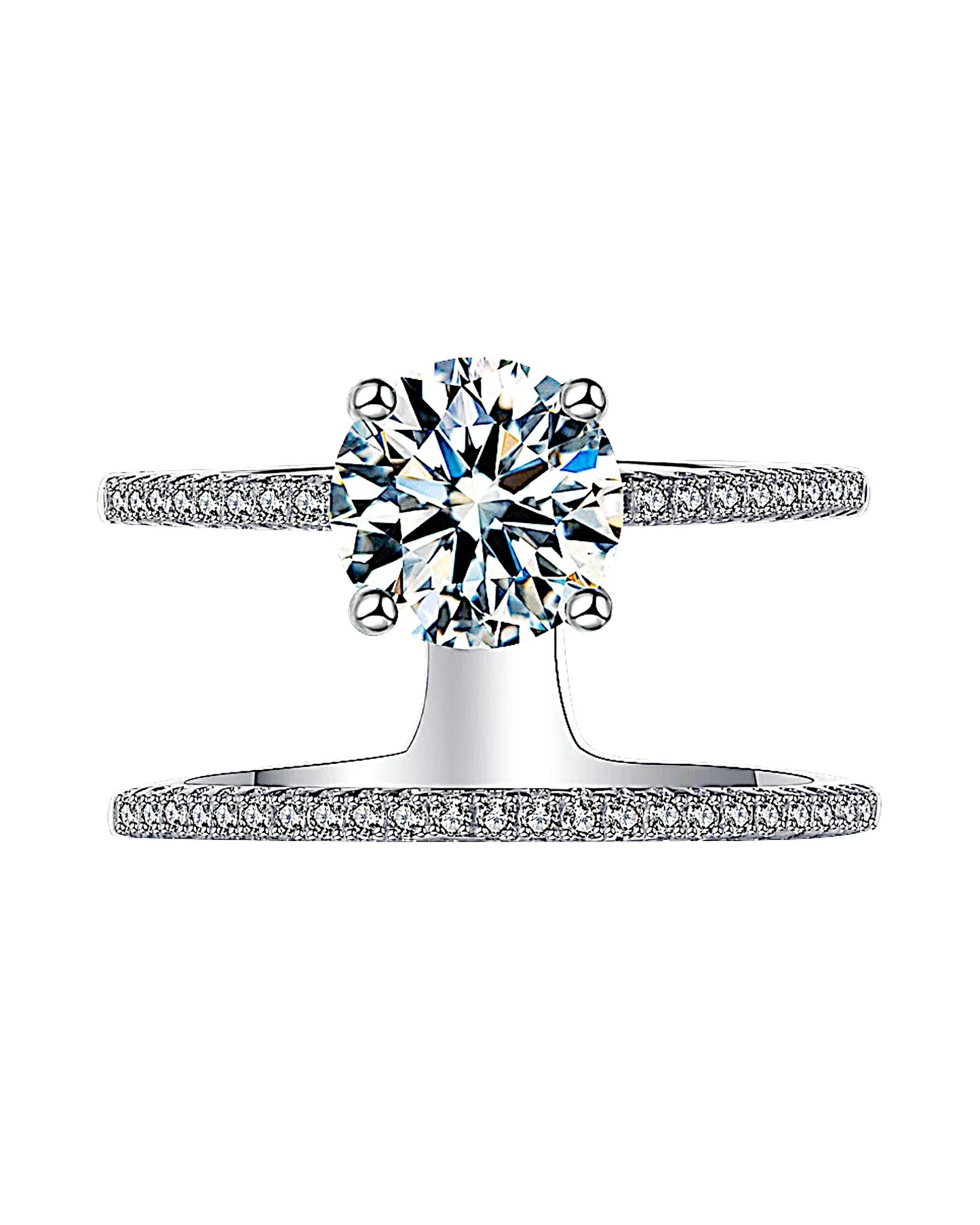 Ring aus 925er Sterlingsilber mit einem großen Zirkonia - TOLLzWOOD