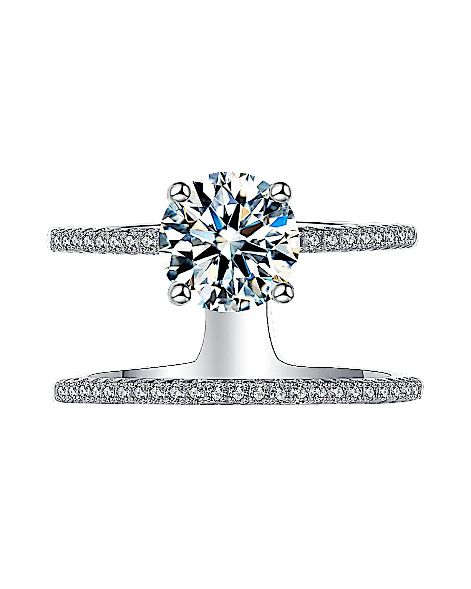 Ring aus 925er Sterlingsilber mit einem großen Zirkonia - TOLLzWOOD