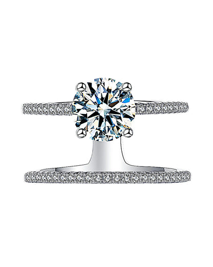 Ring aus 925er Sterlingsilber mit einem großen Zirkonia - TOLLzWOOD