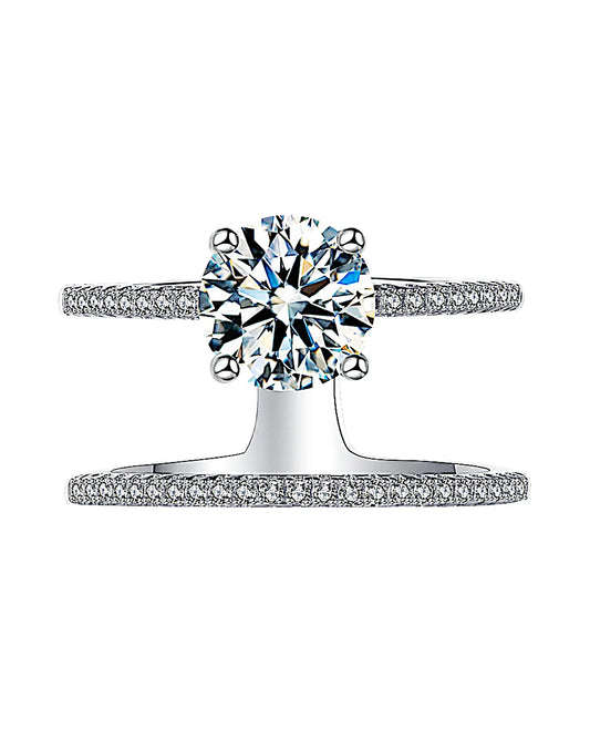 Ring aus 925er Sterlingsilber mit einem großen Zirkonia - TOLLzWOOD