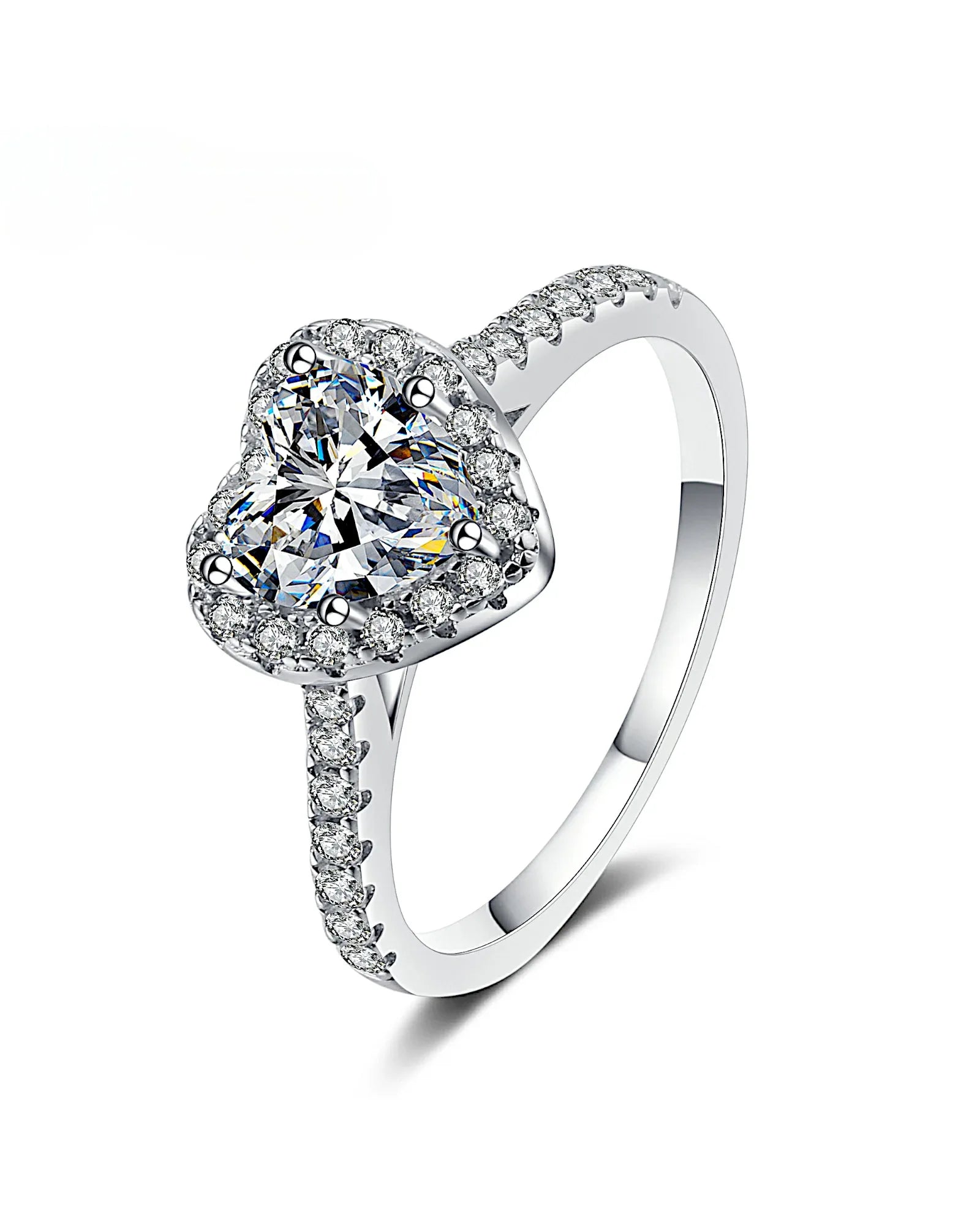 Ring aus 925er Sterlingsilber mit einem großen herzförmigen Zirkonia - TOLLzWOOD