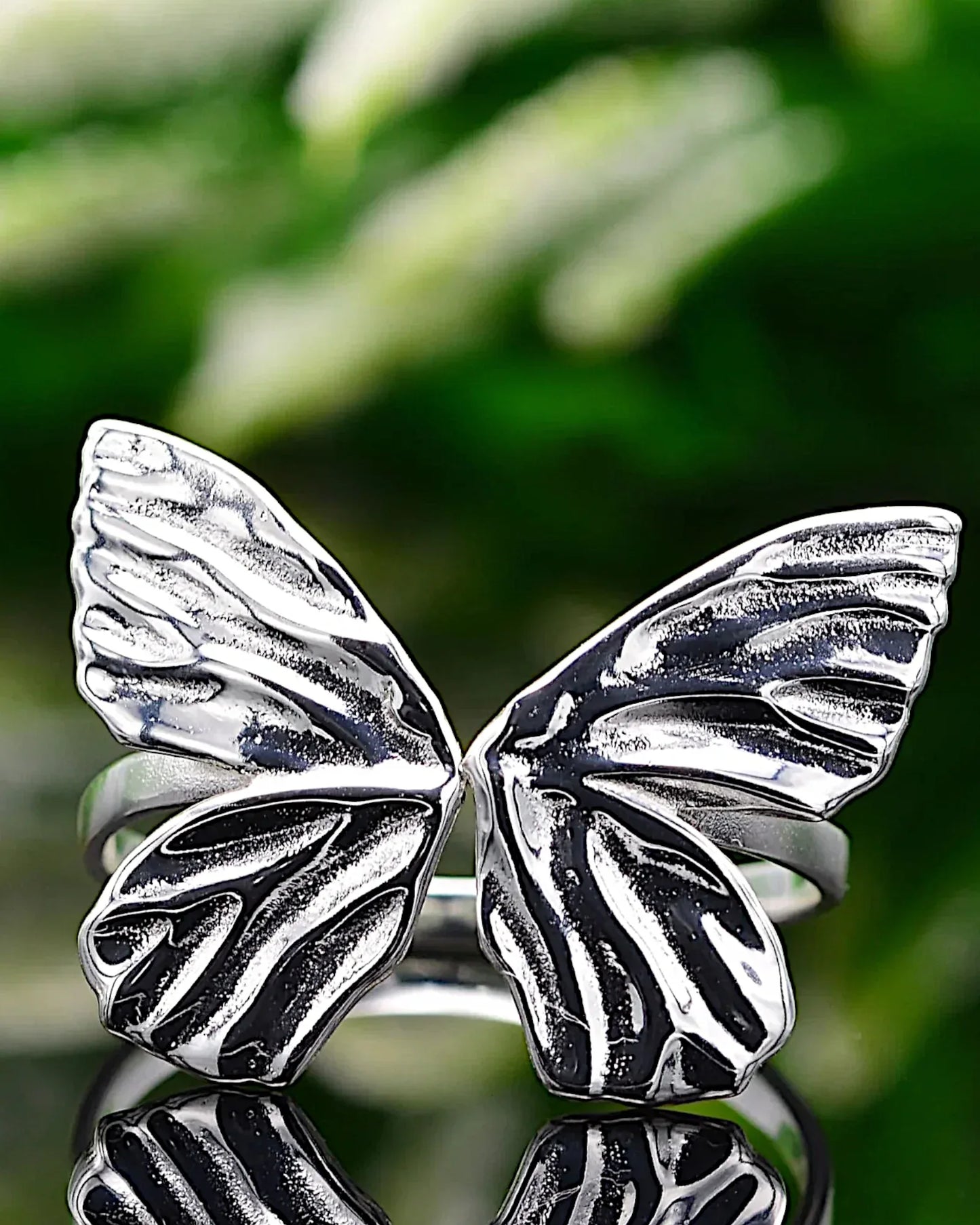 Schmetterlingsförmiger Ring aus 925er Sterlingsilber - TOLLzWOOD