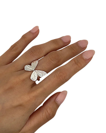 Schmetterlingsförmiger Ring aus 925er Sterlingsilber - TOLLzWOOD