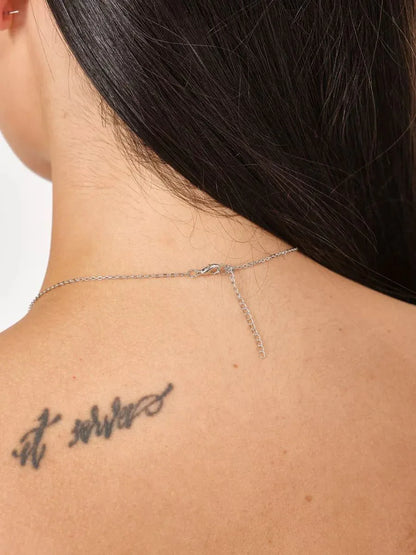 Silberfarbene „Clover“ Halskette - TOLLzWOOD