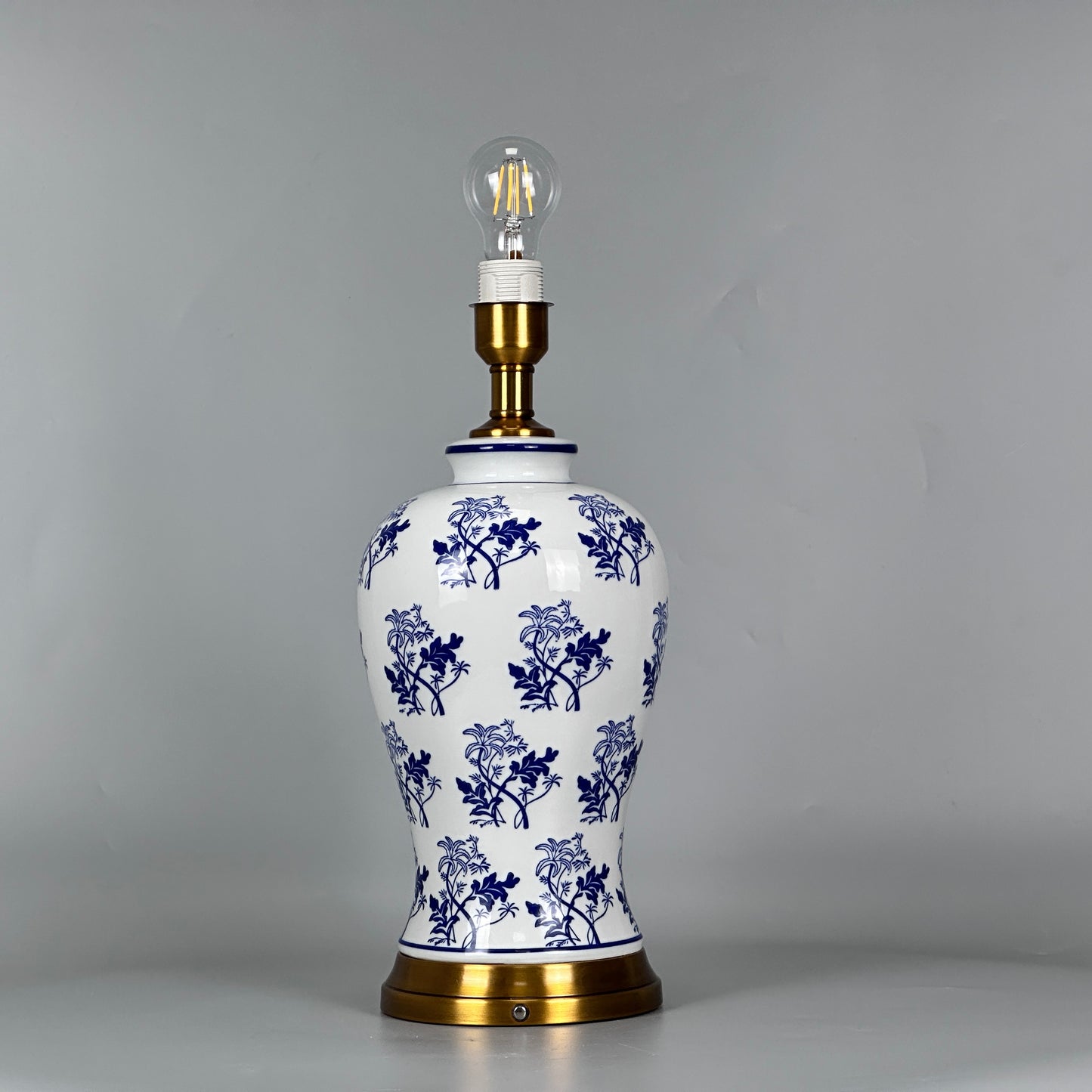 Ceramic table lamp with fabric shade, gold-colored