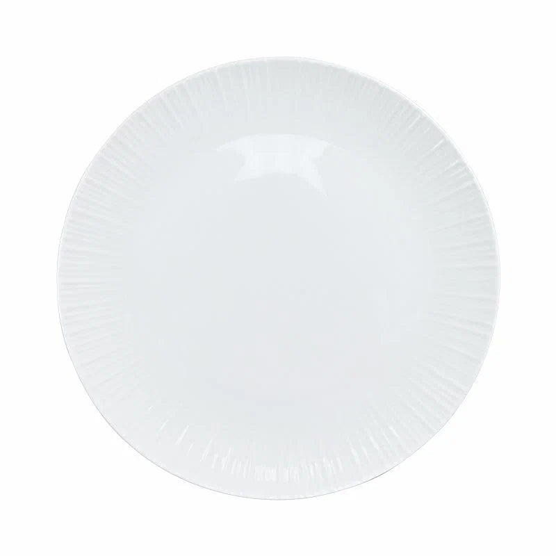Porcelain plate "White" – with rim texture